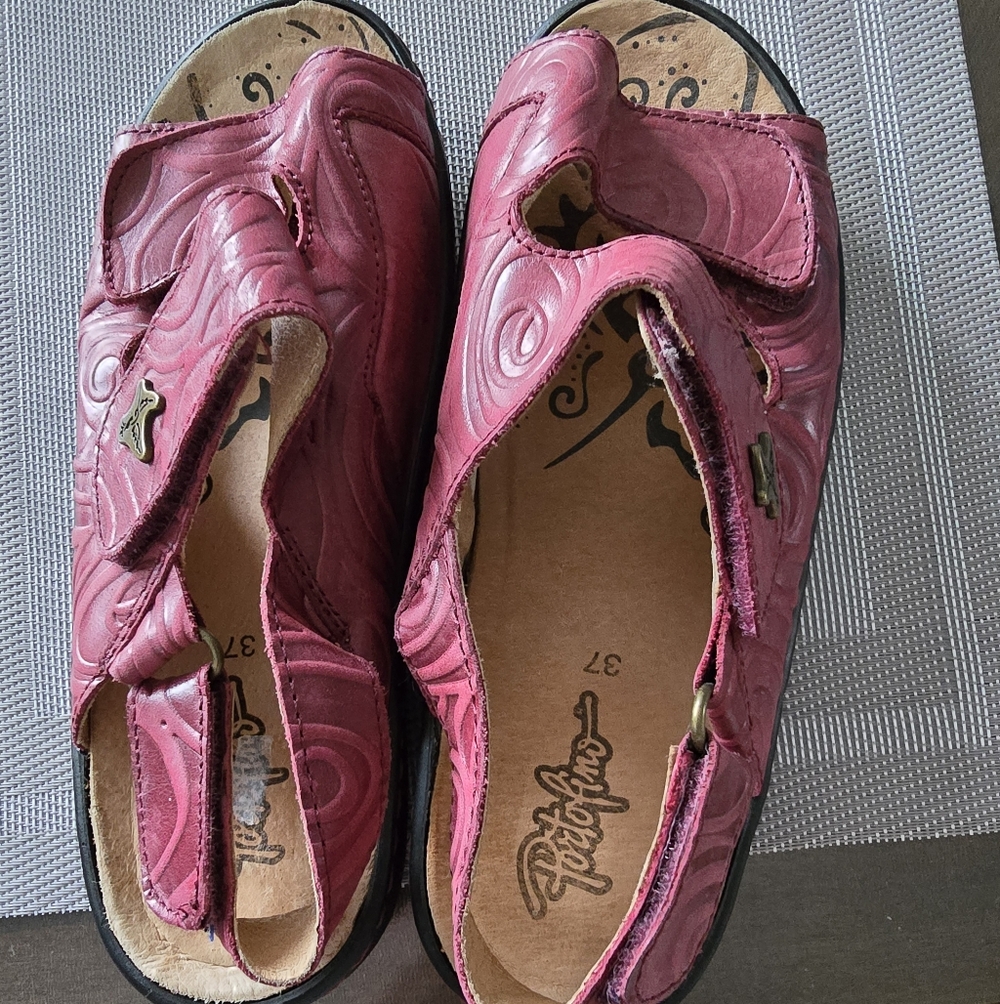 EUC Pink Leather Sandals Retail For 250.00